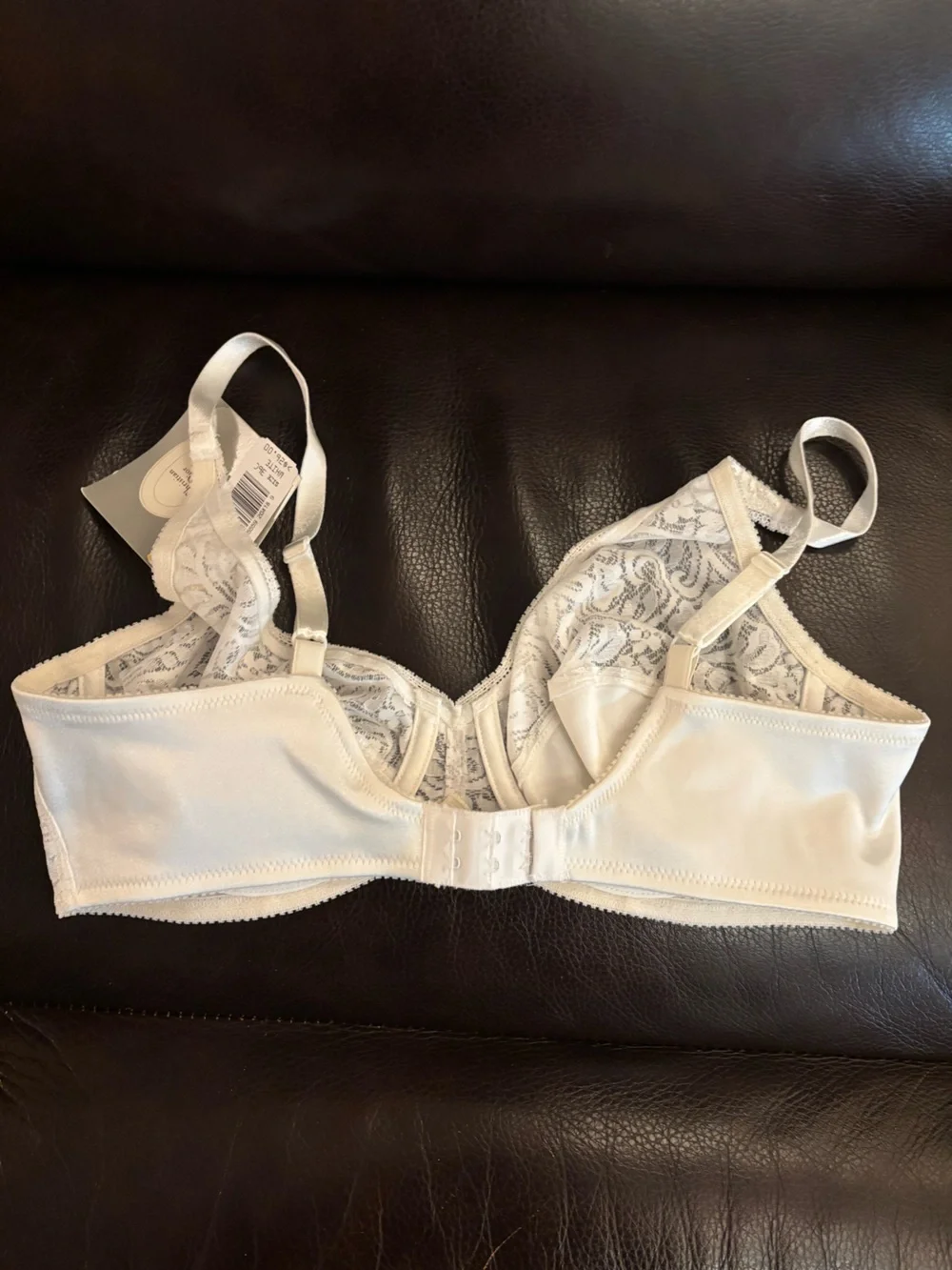 Dior Vintage White Lace Satin Underwire Bra 36C
